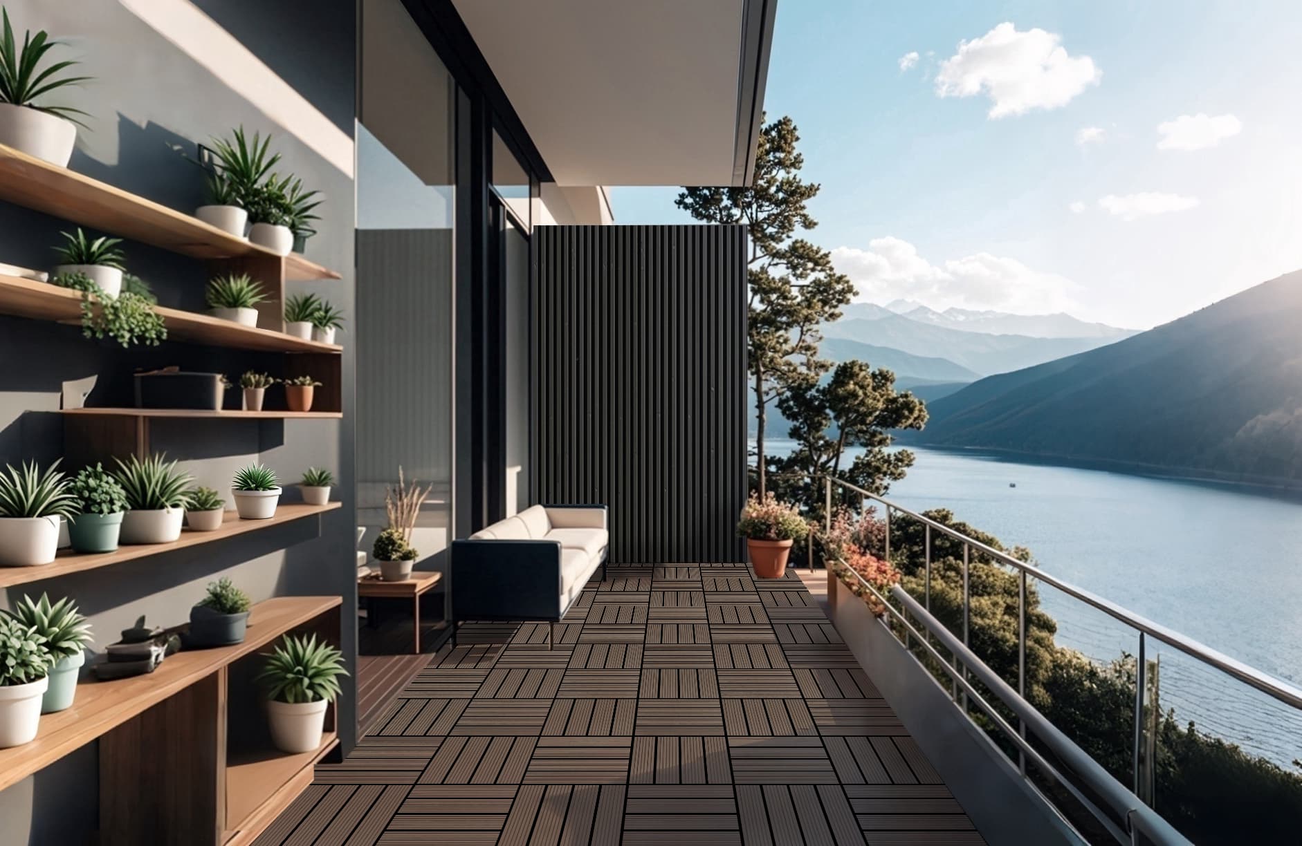 Sistema Completo WPC Exterior para Villa Moderna