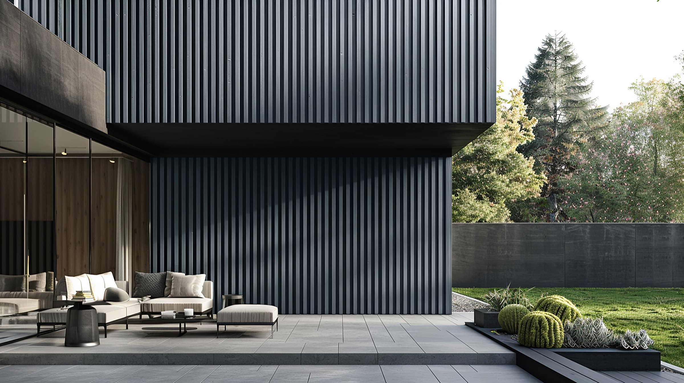 Sistema Completo WPC Exterior para Villa Moderna - 3