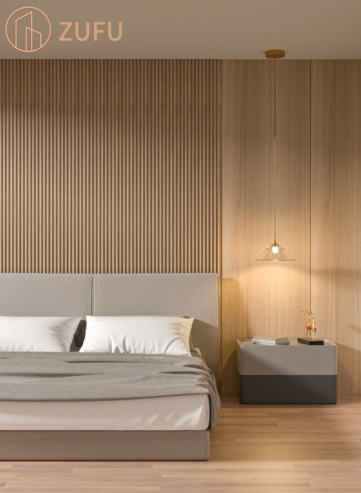 Pared de Listones WPC Estilo Natural para Estudio - 2